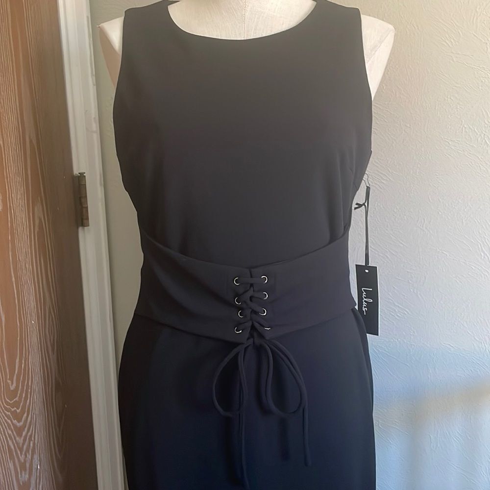 Lulu's Black Midi Dress Large NWT - Picture 11 of 14